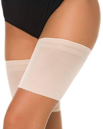Voqeen Bandas de Elásticas elástico Anti-Chafing Bandas para Hombre y Mujer Muslo Previene las Rozaduras Bandas Antirozaduras Muslos (Skin, E: 62-70cm)