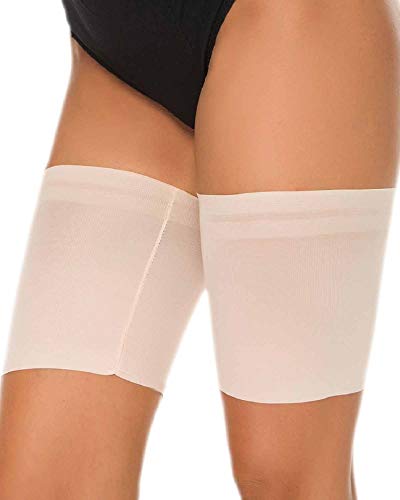 Voqeen Bandas de Elásticas elástico Anti-Chafing Bandas para Hombre y Mujer Muslo Previene las Rozaduras Bandas Antirozaduras Muslos (Skin, E: 62-70cm)