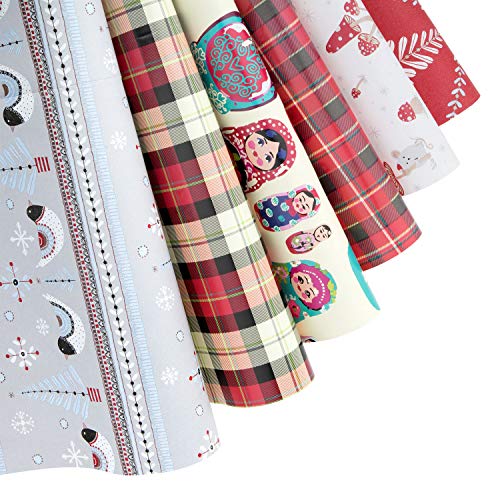 Vordas Welecoco Papel de Regalo, 6 Hojas Papel Regalo, Hojas De Papel Para Envolver Regalos, para Cumpleaños, Día De La Madre, Día De San Valentín, Año Nuevo Y Boda, Envoltura(6 Diseño, 76 x 50cm)
