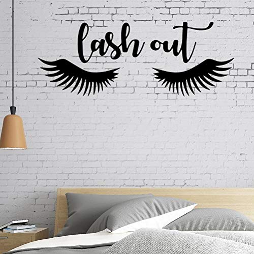 Vosarea Lash Out Pestañas Tatuajes de Pared de Vinilo Pegatinas de Arte Decoración Niñas Cejas Maquillaje Cosméticos Dormitorio Sala de estar Decoración