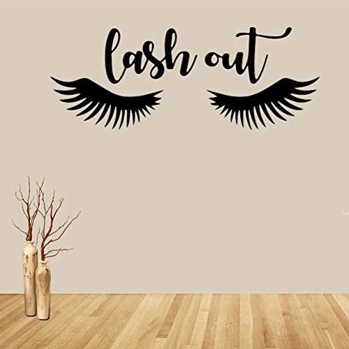 Vosarea Lash Out Pestañas Tatuajes de Pared de Vinilo Pegatinas de Arte Decoración Niñas Cejas Maquillaje Cosméticos Dormitorio Sala de estar Decoración