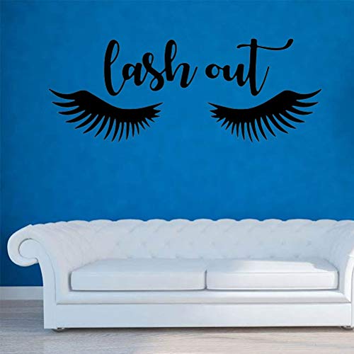 Vosarea Lash Out Pestañas Tatuajes de Pared de Vinilo Pegatinas de Arte Decoración Niñas Cejas Maquillaje Cosméticos Dormitorio Sala de estar Decoración
