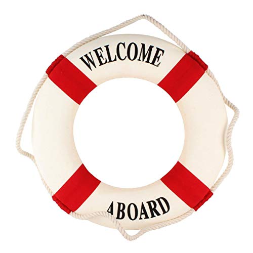 VOSAREA Salvavidas Deocración Salvavidas Colgante Decoración Náutica de Pared (Rojo)