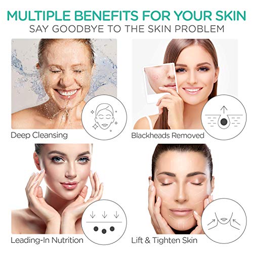 VOYOR limpiador ultrasónico facial, limpiador de poros limpiador peeling facial Facial Removedor de Acné, con 3 modos, extractor de acné comedones CP100 (Green)