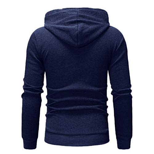 VPASS Sudaderas con Capucha, Sudadera para Hombre de Manga Larga otoño Invierno Casual Abrigo Camisas Blusa Top chándales Color sólido Hombres Manga Larga Chaqueta Abrigo