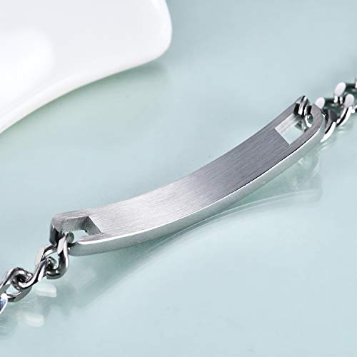 VQYSKO Brazalete Pulsera Pareja Novios DIY Personalizado Acero Inoxidable Pulsera de Amor Regalo de San Valentin Sorpresa para Novio/a (2 Piezas)