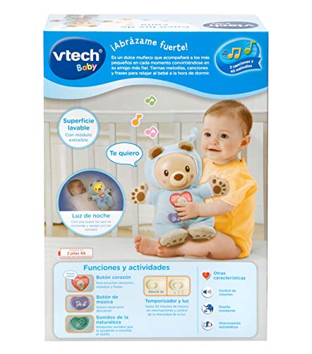 VTech- Cuco Cuna Muñeco Infantil con Relajantes Melodías, Canciones y Sonidos de la Naturaleza, Suave Luz Noche, Multicolor (3480-502122) , color/modelo surtido