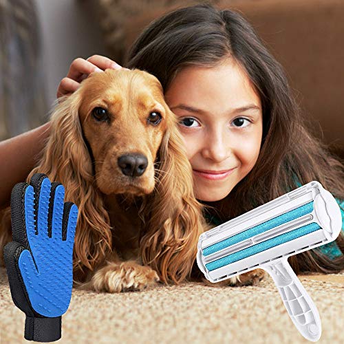 VZATT Quitapelos Y Rodillos para Mascotas, Guante De Mascotas Quita Pelos, Cepillo De Limpieza Removedor para Perro Y Gato, Removedor De Pelaje para Animales, para Muebles Ropa Ropa De Cama Sofá