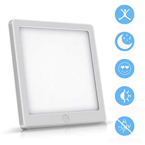 WADEO Lampara Luminoterapia, 10000 lux Lámpara de terapia de luz, lámpara SAD, luz de terapia portátil, LED sin luz UV