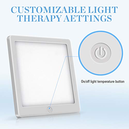 WADEO Lampara Luminoterapia, 10000 lux Lámpara de terapia de luz, lámpara SAD, luz de terapia portátil, LED sin luz UV
