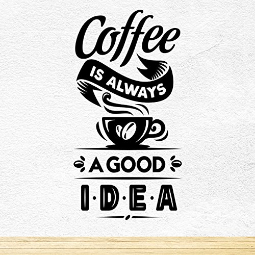 Wall4stickers Coffee Good Idea Taza de café para Llevar Tienda de vinos Vinilo Pegatina Letrero de Ventana Decoración de Signo de Arte de Pared …