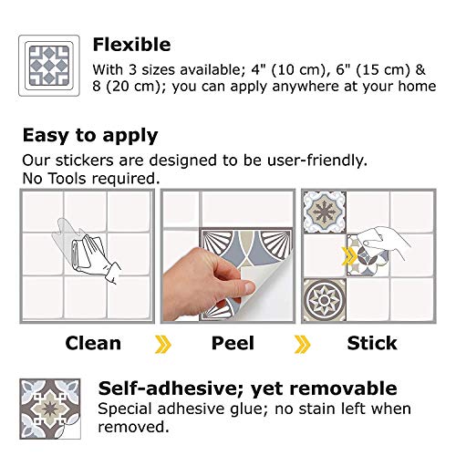 Walplus Adhesivos de pared extraíble Autoadhesivo Arte Mural VINILO DECORACIÓN HOGAR BRICOLAJE Living Cocina Dormitorio Decor papel pintado regalo Limestone ESPAÑOL Azulejos - 15cm x 15cm-24 piezas