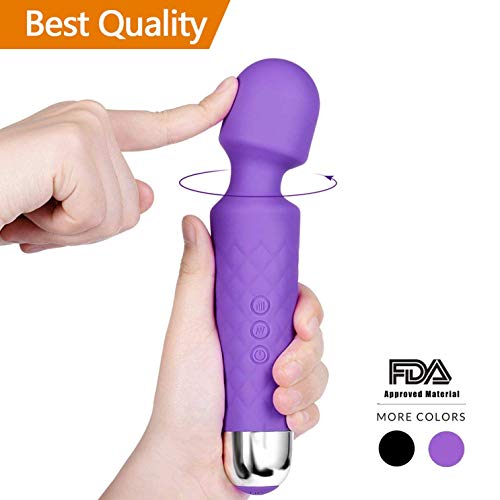 Wand Vibrador Masajeador para Mujer de Mano Inalámbrico Mini Varita Magic Terapéutica Personal con 8 Potentes Velocidades y 20 Modos de Masaje Eléctrico Portátil Prueba Agua Recargable