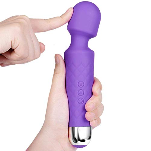 Wand Vibrador Masajeador para Mujer de Mano Inalámbrico Mini Varita Magic Terapéutica Personal con 8 Potentes Velocidades y 20 Modos de Masaje Eléctrico Portátil Prueba Agua Recargable