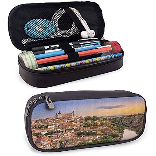 Wanderlust Collection Estuche para lápices Toledo España Ciudad vieja sobre el río Tajo Castillo del centro Arquitectónico Cuadro antiguo