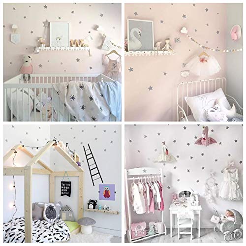 WandSticker4U® 60 estrellas plata pegatinas de pared Niños-Habitación-Bebés