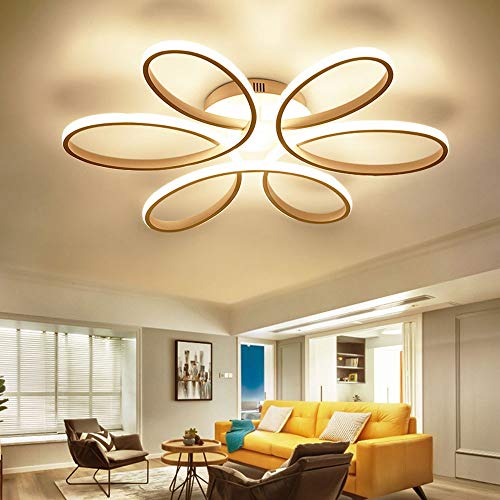 Wandun 85W Lámpara LED de techo Forma de flor creativa Plafon de Techo Lámpara aluminio acrílico Blanco Plafón de techo interior Salón/Comerdor Luz de techo Regulable [Clase de eficiencia energética A