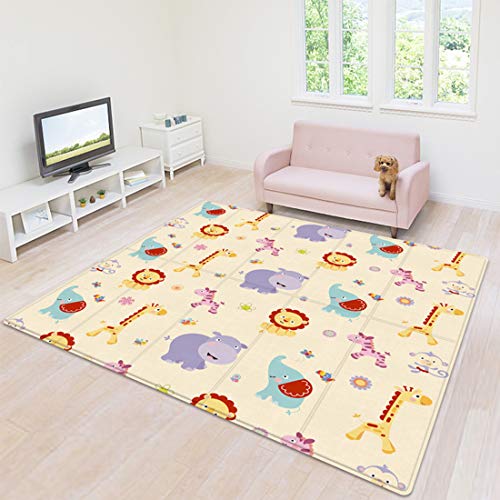 wangxike Alfombra de Juego para Niños XXXL, Colchoneta de Juegos Plegable Alfombra Suelo Bebé de LDPE Alfombra Infantil Juegos Bebé de Doble Cara y Impermeable - 180 x 100 x 1cm