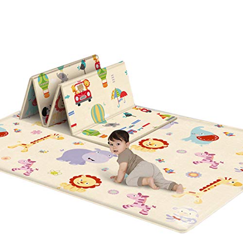 wangxike Alfombra de Juego para Niños XXXL, Colchoneta de Juegos Plegable Alfombra Suelo Bebé de LDPE Alfombra Infantil Juegos Bebé de Doble Cara y Impermeable - 180 x 100 x 1cm