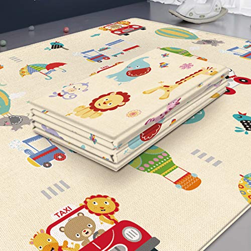 wangxike Alfombra de Juego para Niños XXXL, Colchoneta de Juegos Plegable Alfombra Suelo Bebé de LDPE Alfombra Infantil Juegos Bebé de Doble Cara y Impermeable - 180 x 100 x 1cm
