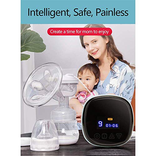 WanZhuanK Bomba de Lactancia eléctrica portátil, Extractor de Leche con batería Recargable por USB, Masaje Inteligente de Silicona de LCD de 360 ​​°, 3 Modos de Potencia de 9 velocidades