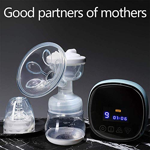 WanZhuanK Bomba de Lactancia eléctrica portátil, Extractor de Leche con batería Recargable por USB, Masaje Inteligente de Silicona de LCD de 360 ​​°, 3 Modos de Potencia de 9 velocidades