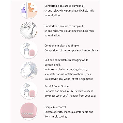 WanZhuanK Bomba de Lactancia eléctrica, succión portátil Bomba de Lactancia Materna Enfermería Masajeador de Mama, Bomba de Lactancia Bebé lactante Bomba de Leche Ultra silenciosa para Viajes