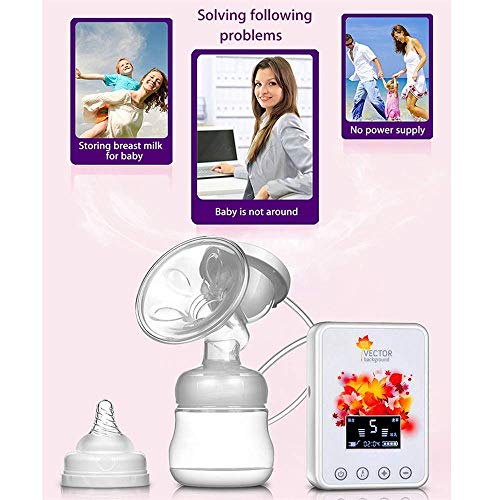 WanZhuanK Juego de Viaje eléctrico de la Bomba de Lactancia, Bomba de Lactancia de ordeño de Masaje Recargable de 150 ml, Carga de USB portátil y Masaje de Mama