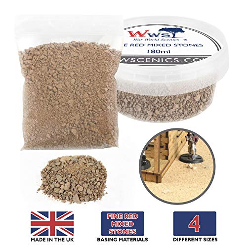 War World Scenics Mezcla de Piedras Finas Rojas - Bolsa de Muestra (Otros tamaños Disponibles) - Wargame Juego Guerra Material Base Escenario Miniatura Modelismo Diorama Envío Seguimiento