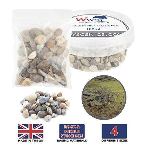 War World Scenics Mezcla de Rocas, Piedras y Grava - 180ml (Otros tamaños Disponibles) - Wargame Juego Guerra Material Base Escenario Miniatura Modelismo Diorama Envío Seguimiento