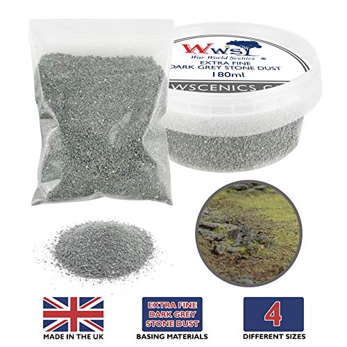 War World Scenics Polvo de Piedra Extra-Fino Gris Oscuro - Bolsa de 100gr (Otros tamaños Disponibles) - Wargame Juego Guerra Material Base Escenario Miniatura Modelismo Diorama Envío Seguimiento
