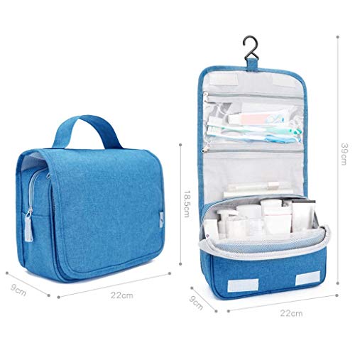 WARMWORD Bolsa de Aseo Colgante Maquillaje portátil Organizador cosmético Bolsa de Lavado de Viaje Plegable Idea para Hombres Mujeres viajeros Conductores de Larga Distancia, Azul
