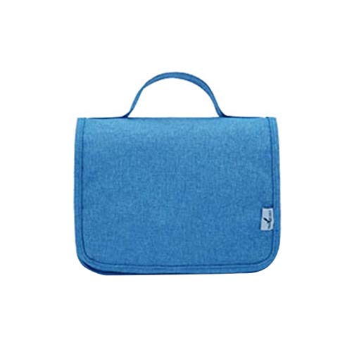 WARMWORD Bolsa de Aseo Colgante Maquillaje portátil Organizador cosmético Bolsa de Lavado de Viaje Plegable Idea para Hombres Mujeres viajeros Conductores de Larga Distancia, Azul