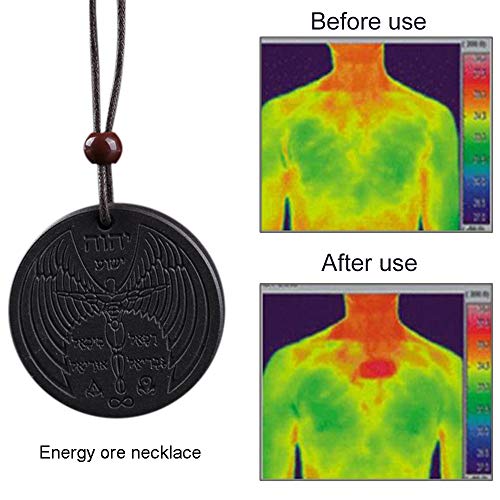 WARMWORD Energy - Colgante de Piedra volcánica de Lava Que Alivia la presión de tensión, Potente Escalar Bioenergía Colgante cuántico Magnético Salud Poder Cadena Ajustable Collar