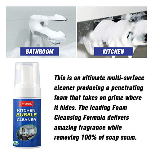 WARMWORD Limpiador de Burbujas de Uso múltiple, Limpiador de Grasa de Cocina eficiente Desengrasante de Espuma Multiusos Potente removedor de Manchas de Aceite 100ml