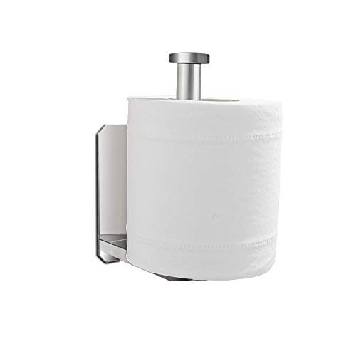 Warxin Portarrollos Baño, Portarrollo Papel Higiénico de Acero Inoxidable 304, Soporte Papel Higiénico Autoadhesivo, Porta Rollo para Baños y Cocinas, Plata