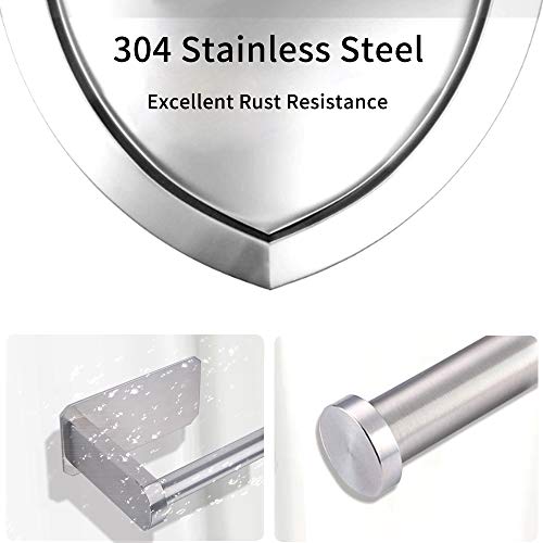 Warxin Portarrollos Baño, Portarrollo Papel Higiénico de Acero Inoxidable 304, Soporte Papel Higiénico Autoadhesivo, Porta Rollo para Baños y Cocinas, Plata