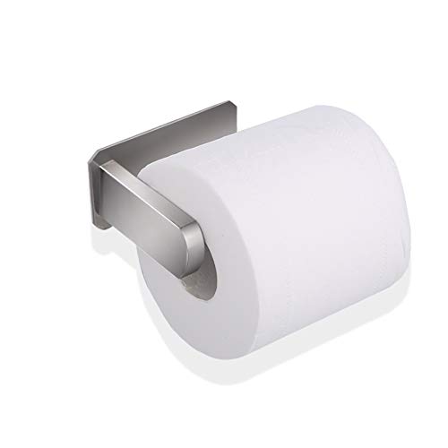 Warxin Portarrollos Baño, Portarrollo Papel Higiénico de Acero Inoxidable 304, Soporte Papel Higiénico Autoadhesivo, Porta Rollo para Baños y Cocinas, Plata
