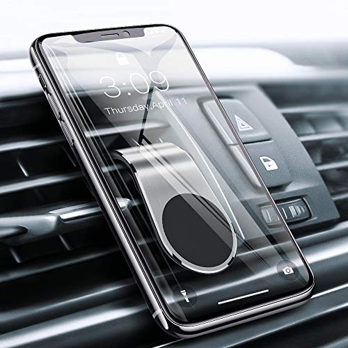 Warxin Soporte Magnético Movil Coche para Ventilación, Duradero Mini Iman Móvil Coche Soporte para Teléfono Universal con Rejillas del Aire para iPhone Galaxy Smartphone y GPS - Plata