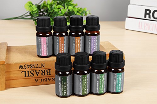 Wasserstein – Aceites esenciales para aromaterapia 100% puros – Set de regalo de aceites esenciales básicos (top 8, 10 ml) – de Wasserstein