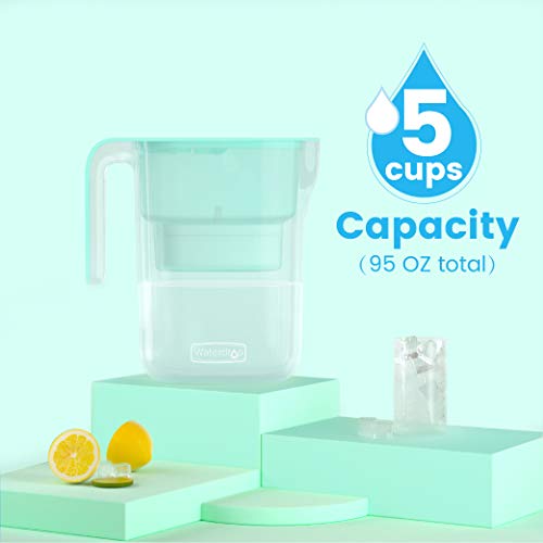 Waterdrop NSF Certificado 2.5L Jarra de Filtro de Agua de Larga duración - Diseñada con un Sistema de filtración de 7 etapas, Elimina Plomo, flúor, Cloro y más, sin BPA, Verde