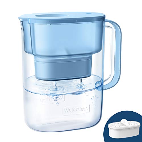 Waterdrop NSF Certificado Jarra Filtrante de Agua de 3.5L con Filtro de 1 × 90 Días, Reduce el Plomo, El Flúor, El Cloro y Más, Sin BPA, Azul (Filtro de Repuesto: WD-PF-01A Plus