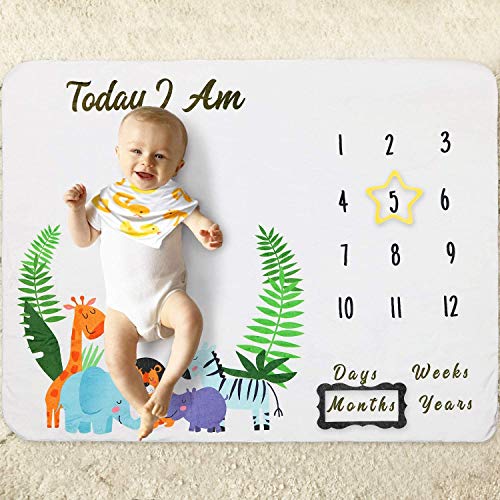 WATINC - Manta de franela para bebé, para niños, niñas, diseño de animales