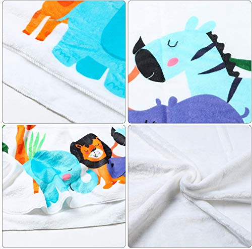 WATINC - Manta de franela para bebé, para niños, niñas, diseño de animales