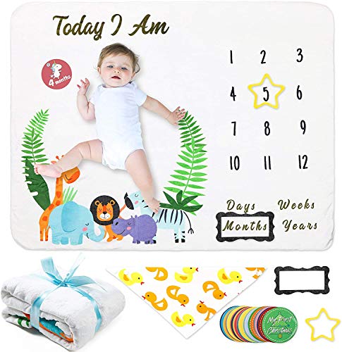 WATINC - Manta de franela para bebé, para niños, niñas, diseño de animales