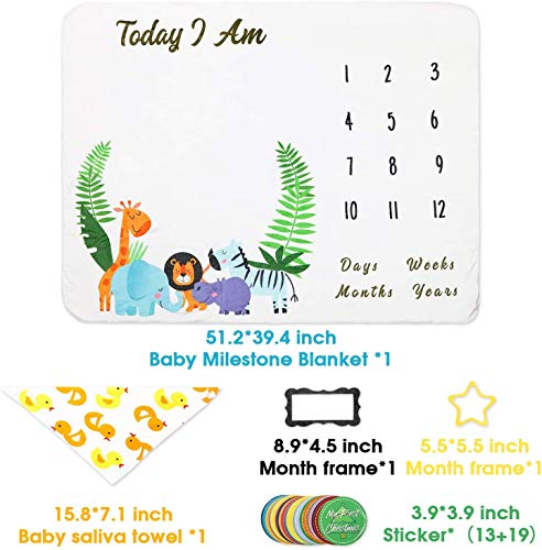 WATINC - Manta de franela para bebé, para niños, niñas, diseño de animales