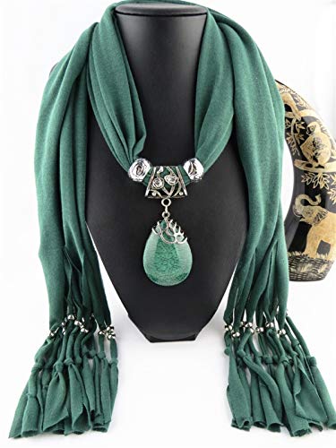 WAWAYU Bufanda, Joyería Pendiente de la Bufanda, Collar del Grano de la joyería del Poliester de la Correa, Gota Pendiente de la Bufanda for Damas (Color : D, Size : 180 * 40)