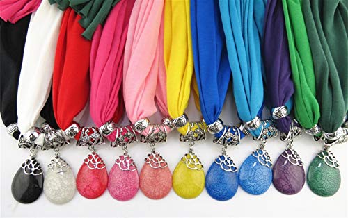 WAWAYU Bufanda, Joyería Pendiente de la Bufanda, Collar del Grano de la joyería del Poliester de la Correa, Gota Pendiente de la Bufanda for Damas (Color : D, Size : 180 * 40)