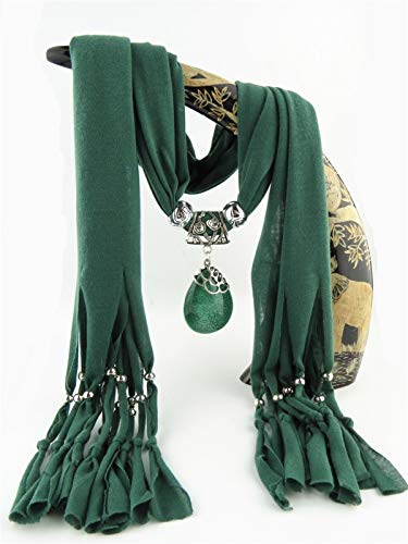 WAWAYU Bufanda, Joyería Pendiente de la Bufanda, Collar del Grano de la joyería del Poliester de la Correa, Gota Pendiente de la Bufanda for Damas (Color : D, Size : 180 * 40)