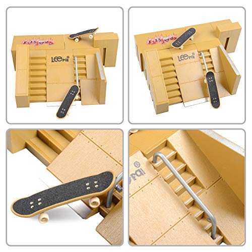 Wayin Skate Park Kit 5pcs Monopatines de Juguete para Dedos Parque de Mini Patín de Dedos Kit de Rampa de Piezas Fingerboards Tech Deck Skate Cretivo Juguete para Niños